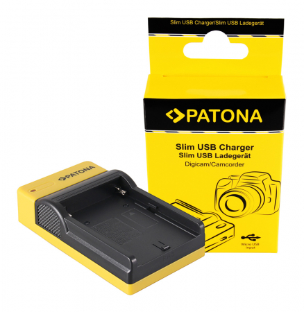 Aparate foto - Incarcator slim USB pentru acumulator Sony NP-F970 NP-FM50 NP-FM500H Patona