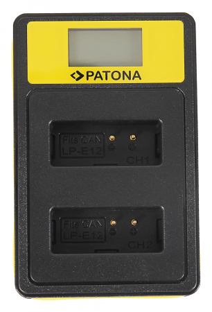 Incarcator Smart Dual LCD USB pentru acumulator Canon LP-E12 Patona [1]