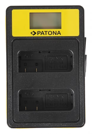 Incarcator Smart Dual LCD USB pentru acumulator Nikon EN-EL14 Patona [1]