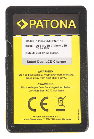 Incarcator Smart Dual LCD USB pentru acumulator Nikon EN-EL15 Patona [2]