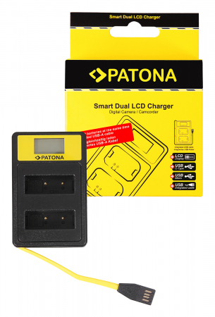 Aparate foto - Incarcator Smart Dual LCD USB pentru acumulator Olympus PS-BLS1 Patona