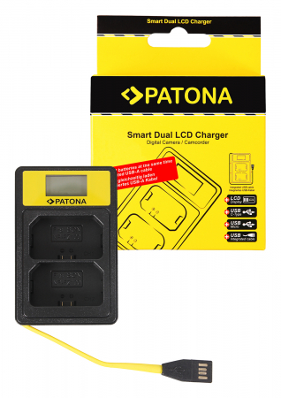Aparate foto - Incarcator Smart Dual LCD USB pentru acumulator Sony NP-FZ100 Patona