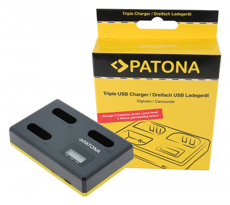 Incarcator triplu USB pentru acumulator Sony NP-BX1 Patona