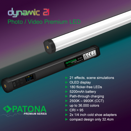 Blițuri și lumini foto/video - LED foto/video tub cu 180 LED-uri 10W RGB Patona Premium