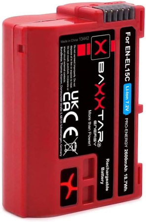 Pachet Incarcator Dual LCD USB si 2x Acumulatori Baxxtar Pro EN-EL15C 2600mAh pentru Nikon Z5 II Z6 II III Z7 II Z8 D500 D600 D610 D750 D780 D800 [3]