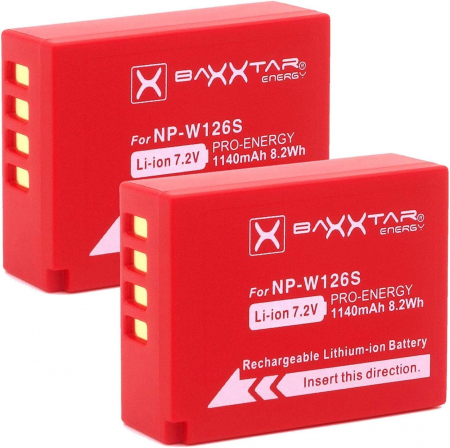 Pachet Incarcator Dual LCD USB si 2x Acumulatori Baxxtar Pro NP-W126s pentru Fuji X-M5 X100VI X-S10 X-T20 X-T30 II X-T5 [3]