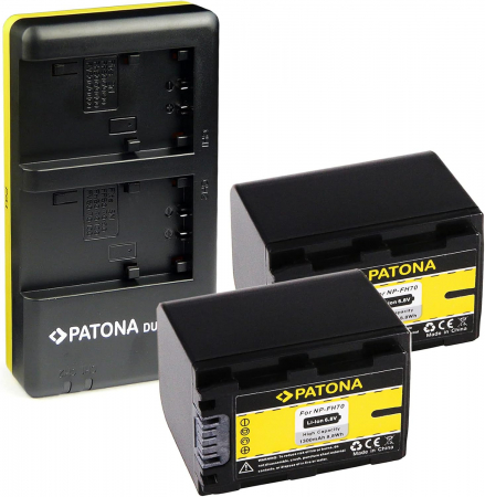 Pachete Promo - Pachet Incarcator Dual USB si 2 x Acumulatori Patona NP-FH70 pentru Sony HDR-SR5/E HDR-SR6/E