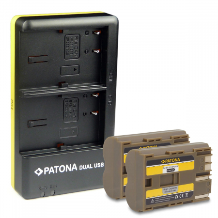 Pachete Promo - Pachet Incarcator Dual USB si 2x Acumulator Patona pentru Canon BP-511 BP-512