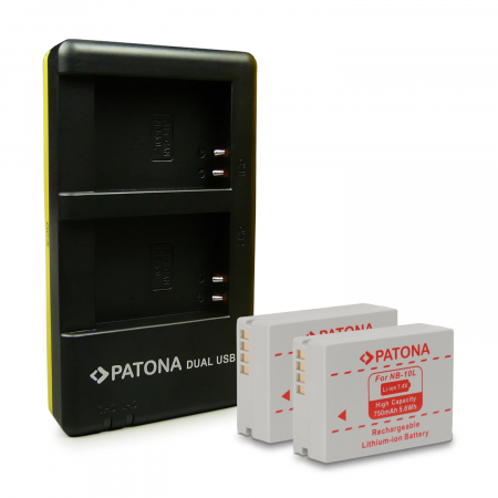 Pachete Promo - Pachet Incarcator Dual USB si 2x Acumulator Patona pentru Canon NB-10L