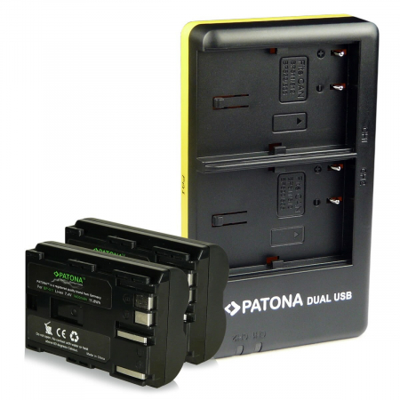 Pachete Promo - Pachet Incarcator Dual USB si 2x Acumulator Patona Premium pentru Canon BP-511 BP-512