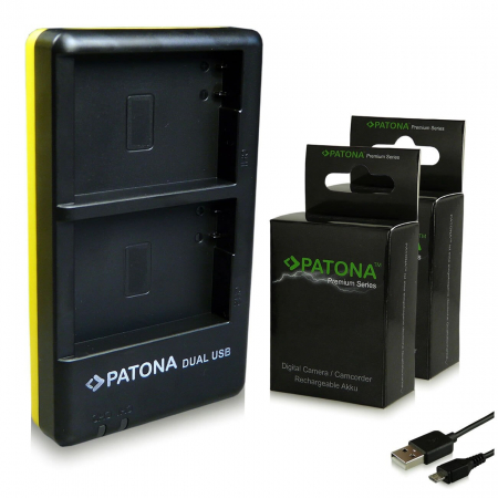 Pachet Incarcator Dual USB si 2x Acumulator Patona Premium pentru Canon BP-511 BP-512 [1]
