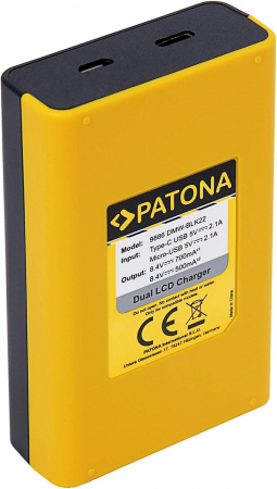 Pachet Incarcator Patona Dual LCD USB, 2 x Acumulatori Patona Protect pentru Panasonic DMW-BLK22 [2]