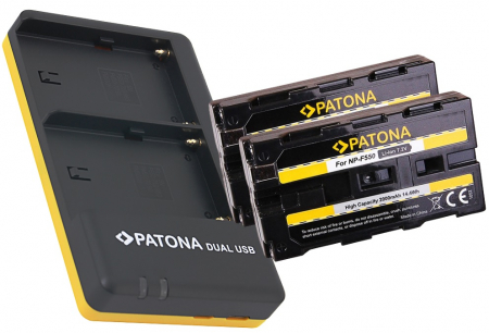 Pachete Promo - Pachet Incarcator Patona Dual USB, 2 x Acumulatori Patona pentru Sony NP-F550