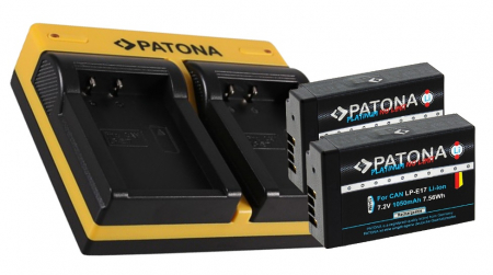 Pachet Incarcator Patona Dual USB, 2x Acumulator Patona Platinum LP-E17 pentru Canon EOS 750D, 760D [0]