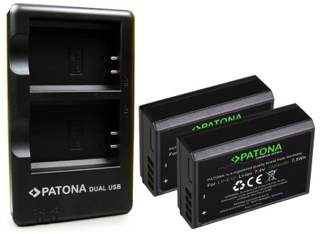 Pachete Promo - Pachet Incarcator Patona Dual USB, 2x Acumulatori Patona Premium pentru Canon LP-E10