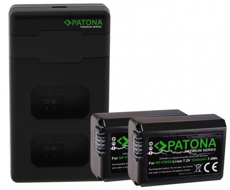 Pachete Promo - Pachet Incarcator Patona Premium Dual Performance PD, 2 x Acumulatori Patona Premium pentru Sony NP-FW50