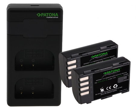 Pachete Promo - Pachet Incarcator Patona Premium Dual Performance PD LCD port USB-C, 2 x Acumulatori Patona Premium DMW-BLF19 pentru Panasonic Lumix DMC-GH3 GH3A GH4