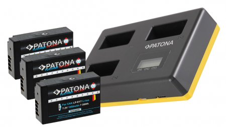 Pachet Incarcator Patona Triplu USB, 3x Acumulatori Patona Platinum LP-E17 pentru Canon EOS 750D, 760D [0]