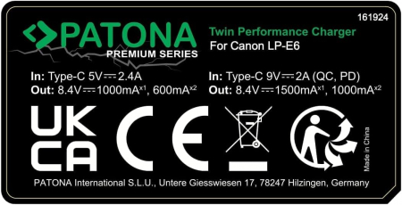 Pachet Incarcator PD Performance si 2 x Acumulatori Patona Protect LP-E6NH pentru Canon EOS R5 R6 [6]