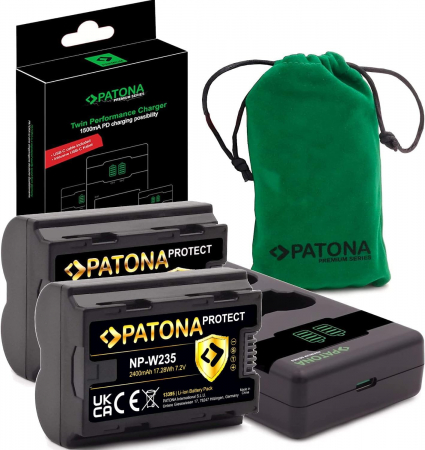 Pachete Promo - Pachet Incarcator PD Performance si 2 x Acumulatori Patona Protect NP-W235 pentru Fuji X-T4