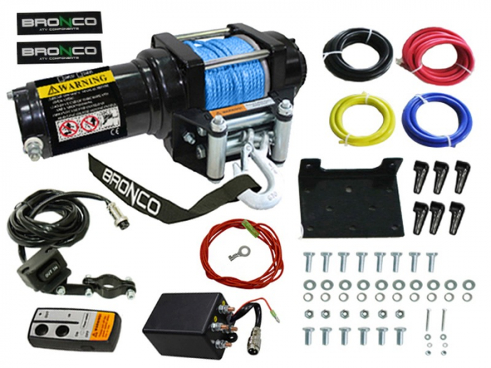 BRONCO TROLIU 2500 LBS 1134KG SINTETIC 4.8 MM X 10 M TELECOMANDA [1]