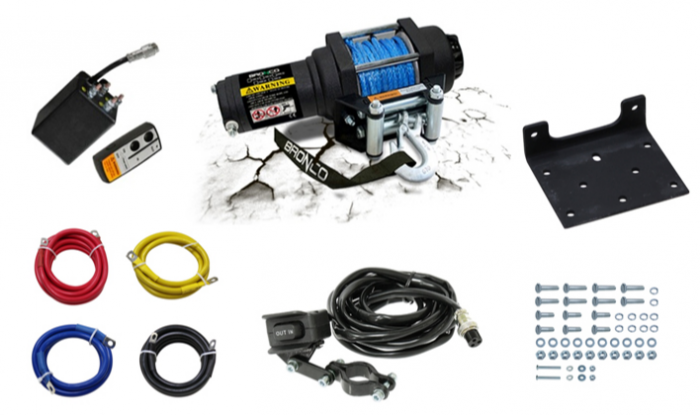 BRONCO TROLIU 2500 LBS 1134KG SINTETIC 4.8 MM X 10 M TELECOMANDA [2]
