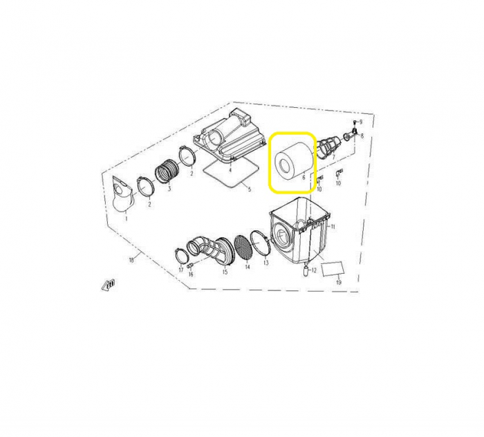 BURETE FILTRU AER CFMOTO 500 / 625 2007-2016 0180-112001 / 35361 [3]