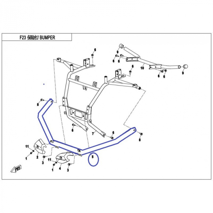 CF MOTO BULLBAR CROM 9CR6-232000-10000 CF MOTO 550 600 [1]