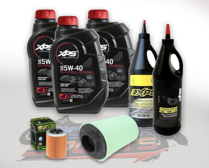 Pachet revizie atv can am G1 outlander 3 x XPS can am ulei 5w40 BRP, ULEI GRUP FATA XPS 75W90, ULEI GRUP SPATE SI CUTIE 75W140 FILTRU ULEI HIFLO HF152, FILTRU AER AFTERMARKET [1]