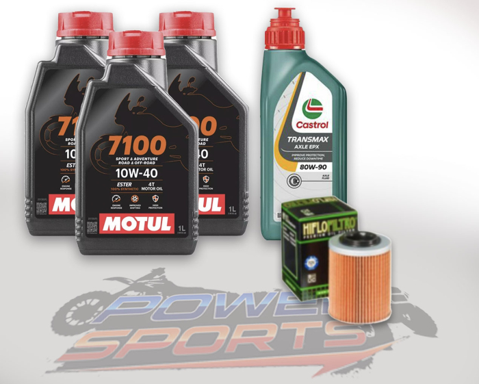 PACHET REVIZIE ATV CF MOTO CFORCE, 3X ULEI MOTOR MOTUL 7100 10W40, ULEI CUTIE CASTROL 80W90 SI HIFLO FILTRU HF152 [1]