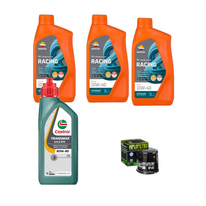PACHET REVIZIE ATV  INHAI PROMAX500-M550-DRAGONFLY 3X ULEI MOTOR REPSOL 10W40 , ULEI CUTIE CASTROL 80W90 SI HIFLO FILTRU HF682 [1]