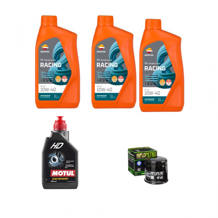 PACHET REVIZIE ATV  INHAI PROMAX500-M550-DRAGONFLY 3X ULEI MOTOR REPSOL 10W40 , ULEI CUTIE MOTUL HD 80W90 SI HIFLO FILTRU HF682 [1]