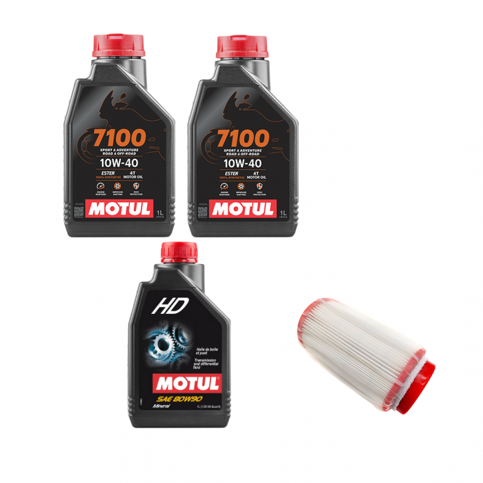 PACHET REVIZIE LINHAI 260-300-400cmc 2XMOTUL 7100 10w40  ULEI CUTIE MOTUL HD 80W90, FILTRU AER 23212 [1]