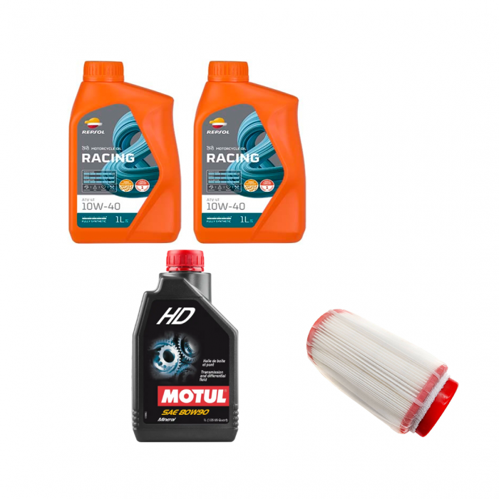 PACHET REVIZIE LINHAI 260-300-400cmc 2X REPSOL 10W40,  ULEI CUTIE MOTUL HD 80W90 1 x FILTRU AER 23212 [1]