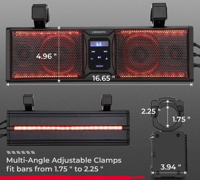SOUNDBAR 16'' RGB BLUETOOTH AUDIO PENTRU UTV [3]