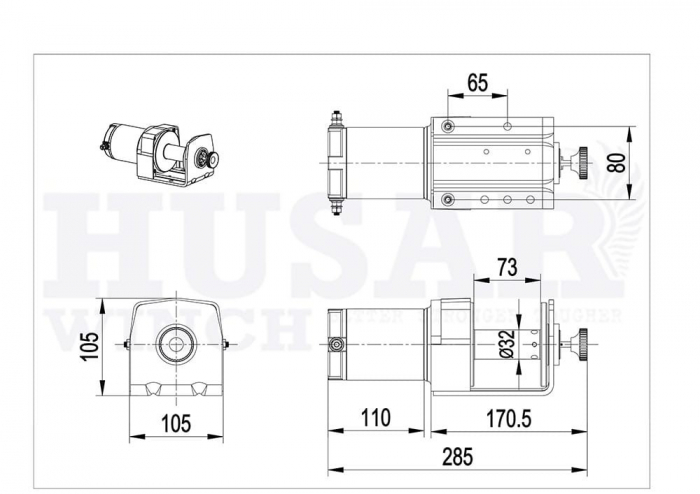TROLIU HUSAR 2000 LBS / 907 KG 15M SUFA METALICA [5]
