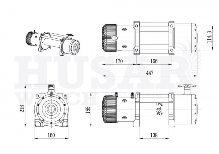 TROLIU HUSAR 8500 LBS / 3855 KG 15M SUFA METALICA [5]