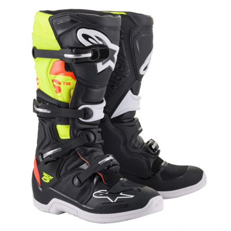 Cizme - ALPINESTARS CIZME TECH 5 NEGRU/ROSU/GALBEN FLUO