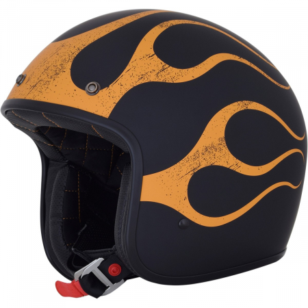 Semi Integrale - CASCA AFX FX-76 FLAME NEGRU MAT PORTOCALIU