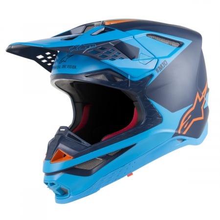 Lichidare stoc - CASCA ALPINESTARS SM10 META NEGRU/ALBASTRU/PORTOCALIU