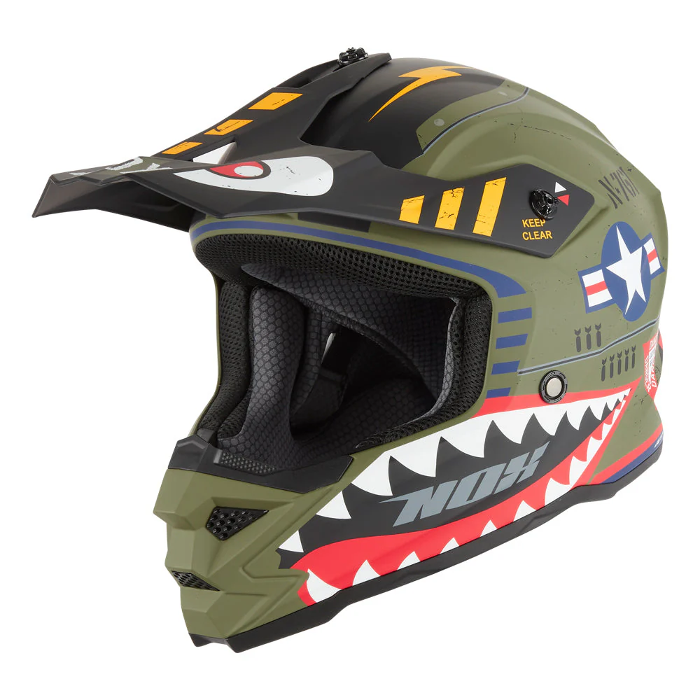 Casti de copii - Cască Copii Cross / Enduro NOX N761 Fly Fighter Verde