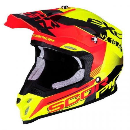 Cross/Enduro - CASCA CROSS-ENDURO SCORPION EXO VX-16 ARHUS GALBEN ROSU