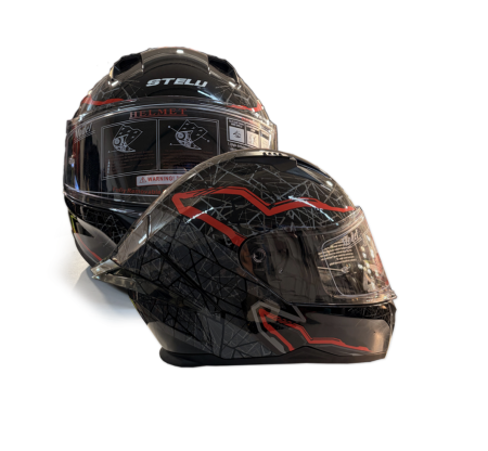 Casti Moto/ATV - CASCA INTEGRALA STELU 816  NEGRU/ROSU/GRI