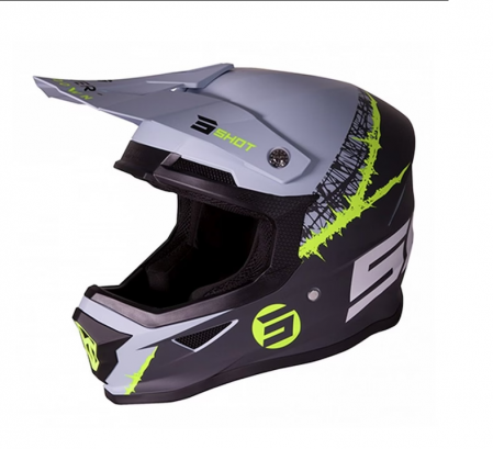 Cross/Enduro - CASCA SHOT 2021 FURIOUS DARK GREY/YELLOW NEON MATT