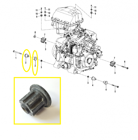 CFMOTO - CFMOTO AFTERMARKET SUPORT MOTOR DREAPTA 7020-000120