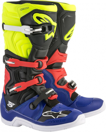 Cizme - CIZME ALPINESTARS T5 ALBASTRU/NEGRU/GALBEN FLUO/ROSU