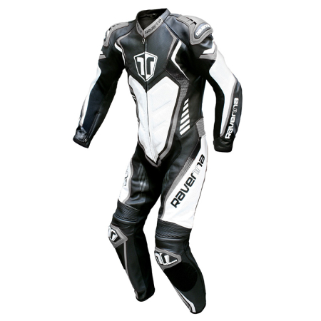 Costum Moto Piele Ravenna Racing MISANO Negru/Alb/Gri – Combinezon [1]