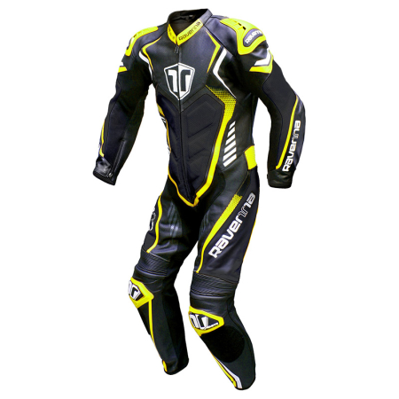 Combinezoane Piele - Costum Moto Piele Ravenna Racing MISANO Negru/FLUO – Combinezon