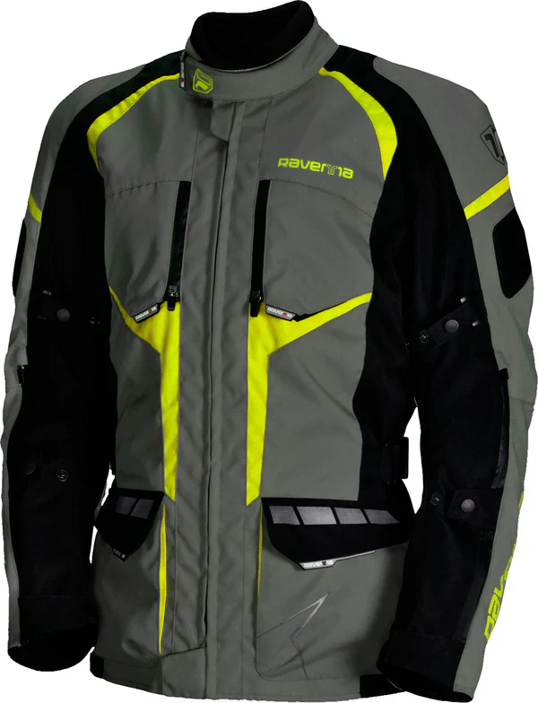 GECI TEXTIL - Geacă Moto Ravenna MISTRAL RA-J-1771 Negru/Gri/Galben – Ultimate 3-Layer Adventure