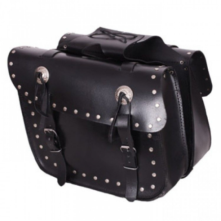 Genti/Rucsacuri - GEANTA MOTO PIELE ADRENALINE STUDS 25L, NEGRU